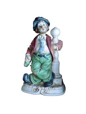Vintage WACO Melody In Motion Lamppost Willie Hobo Clown Figurine Musical